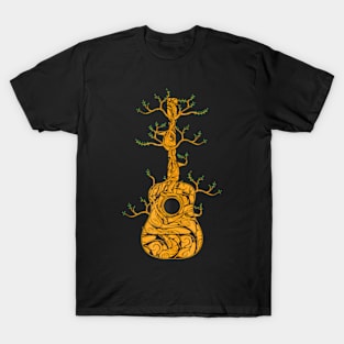 Acoustic Guitar Player Tree Nature Life Guitarist Musician T-Shirt